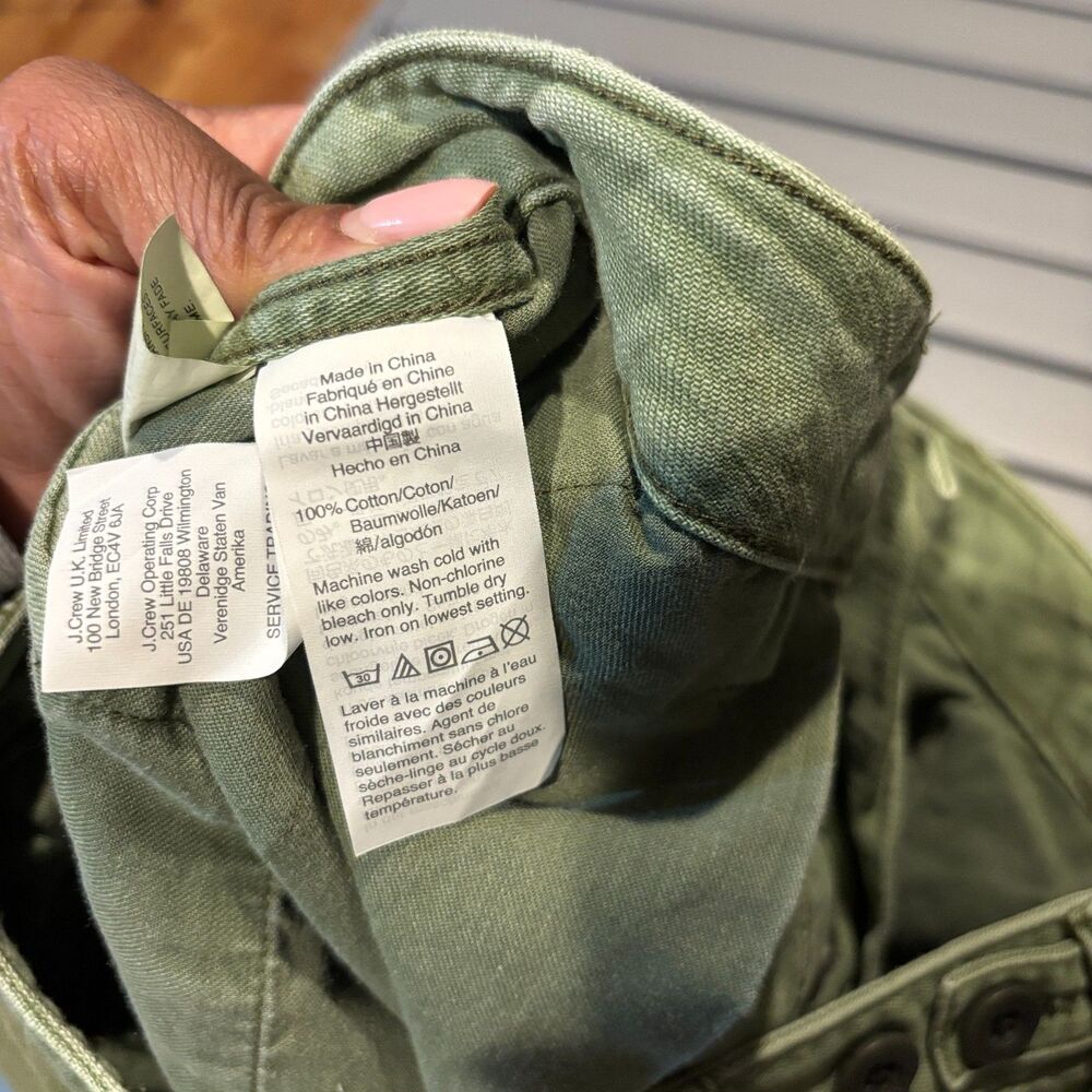 Madewell Cut Off Cargo Shorts Womens 29 Green Denim Raw Hem Regular Button Fly - Picture 9 of 11